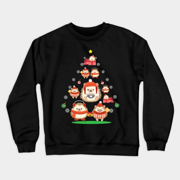 Hedgehog Ornament Christmas Tree Crewneck Sweatshirt by eldridgejacqueline